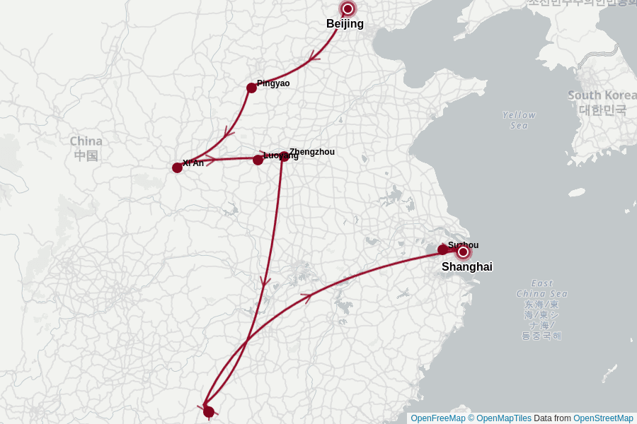 Itinerary Map image for L'essentiel de la Chine