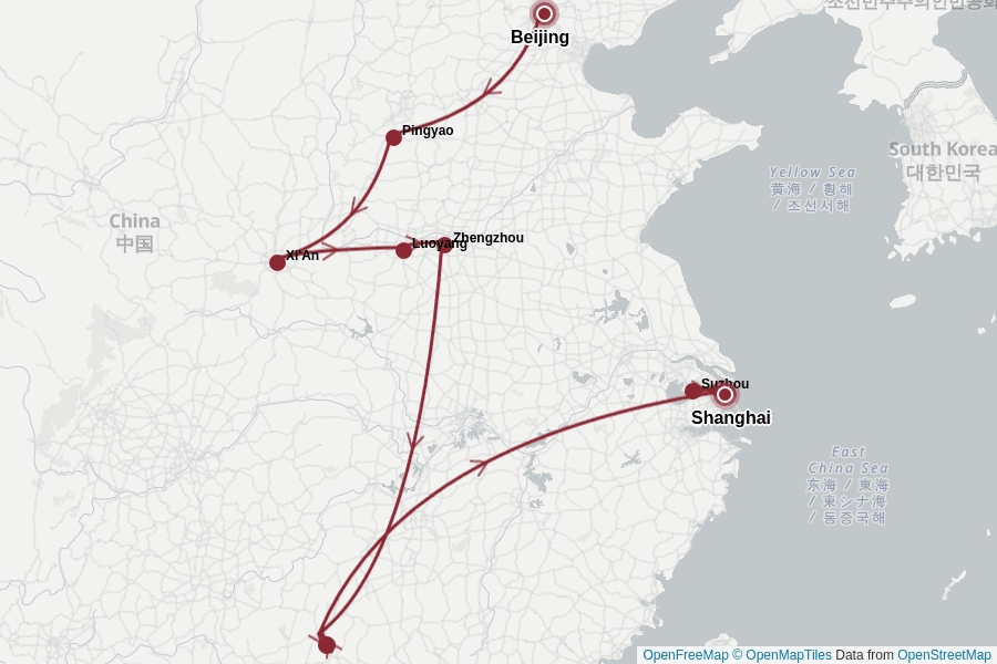 Itinerary Map image for L'essentiel de la Chine