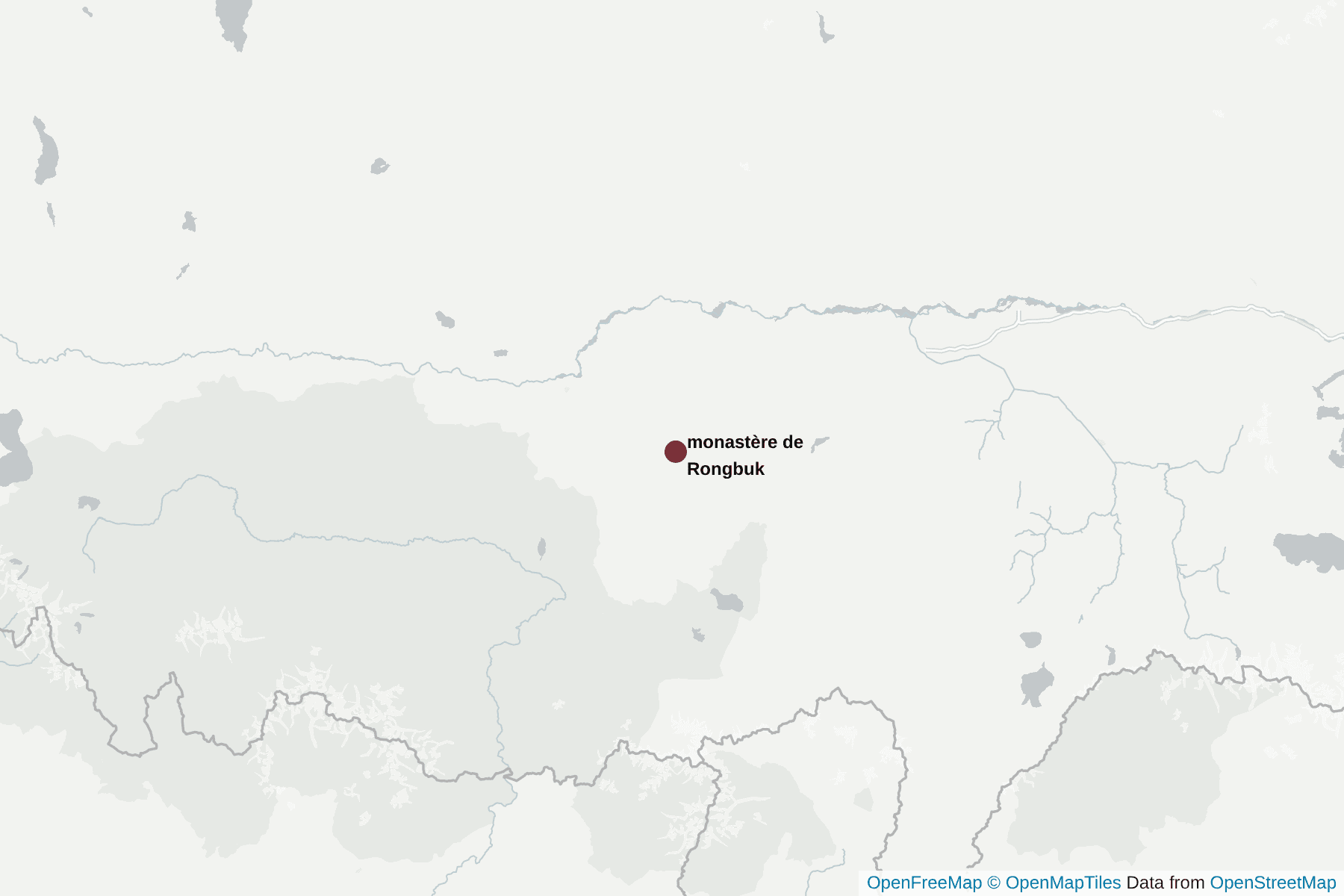 Carte de monastère de Rongbuk