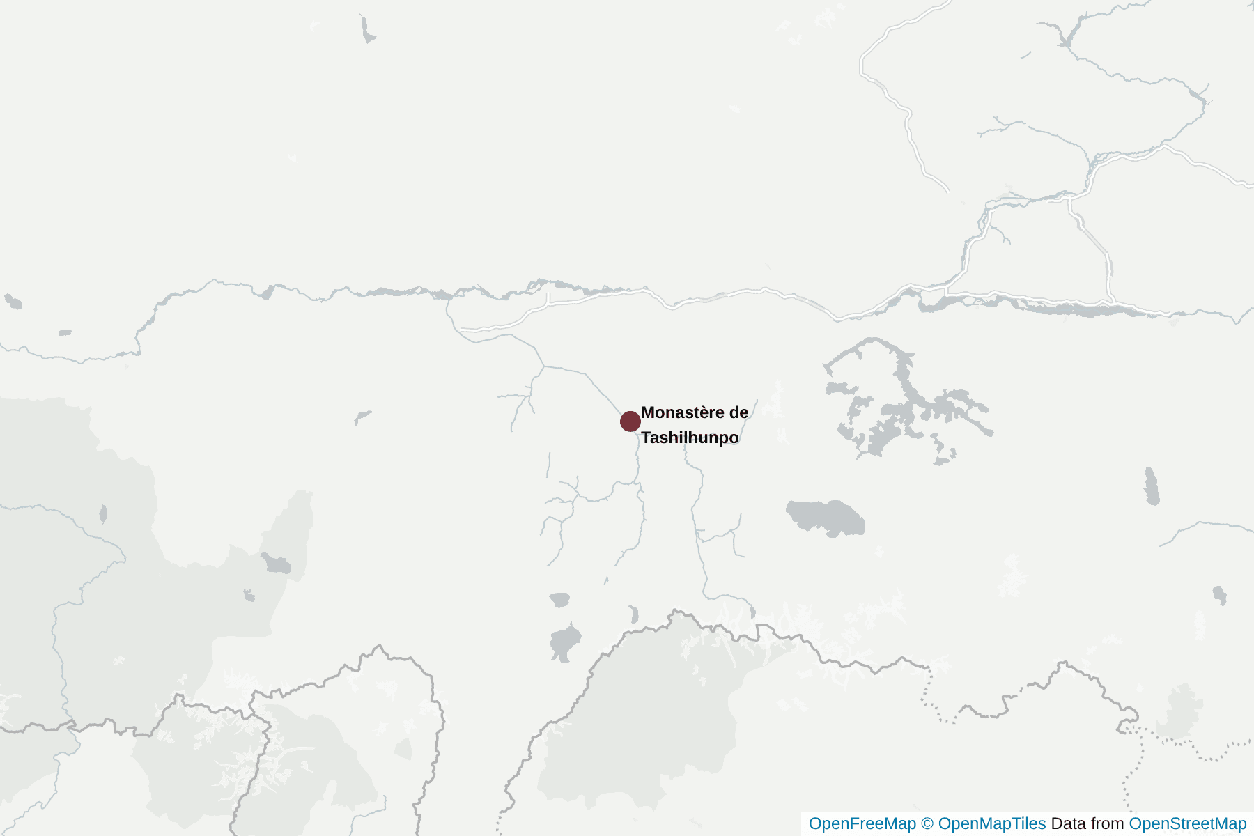 Carte de Monastère de Tashilhunpo