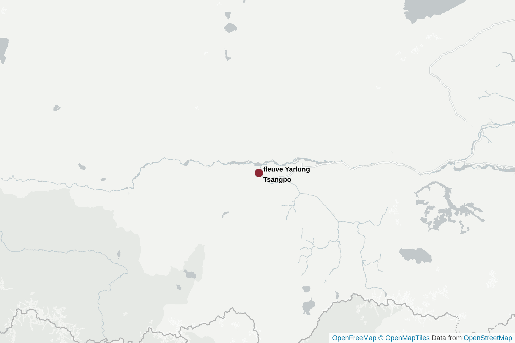 Carte de fleuve Yarlung Tsangpo